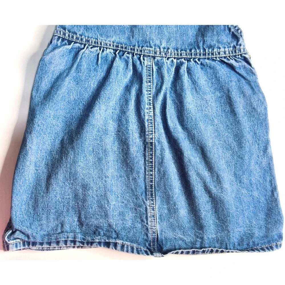 Vintage OshKosh Bgosh Denim Overall Jumper Dress Kids 4T Blue‎ Cotton Pinafore